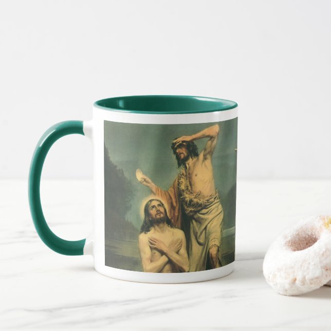 Baptism of Jesus Christ by John the Baptist Mug (With Donut)