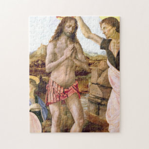 Baptism Of Jesus Christ By Leonardo Da Vinci Jigsaw Puzzle