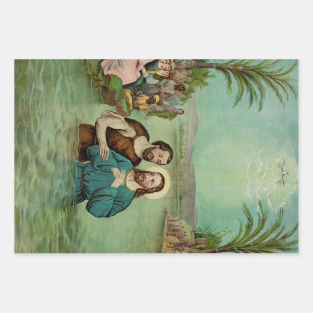 Baptism of Jesus Christ Wrapping Paper Sheet (Front)