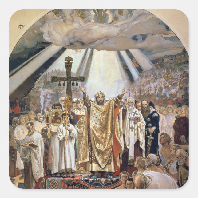 Baptism of Rus, 1885-96 Square Sticker (Front)
