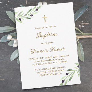 Baptism olive branch invitation
