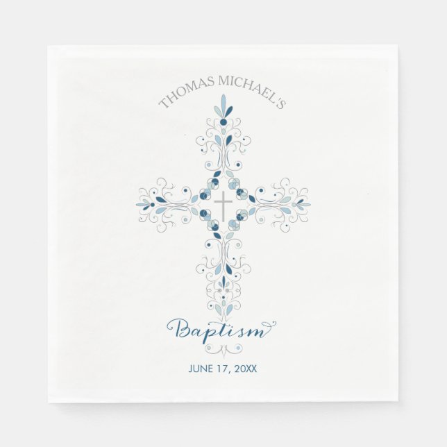 Baptism Paper Napkins - Custom Party Napkin Design (Front)