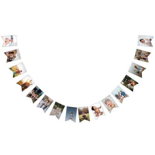 Baptism Party Decoration Personalised 16 Photo Bunting (All)