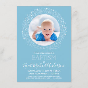 Baptism Photo Invite, Blessed Religious Collection Invitation