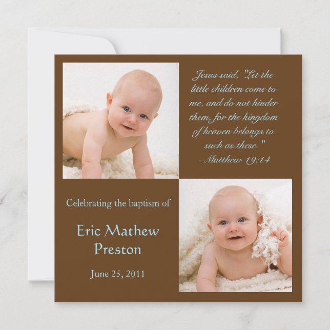 Baptism Photo Invite with Bible Verse (Front)