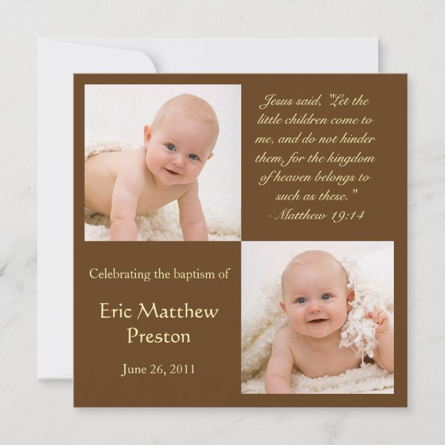 Baptism Photo Invite with Bible Verse (Front)