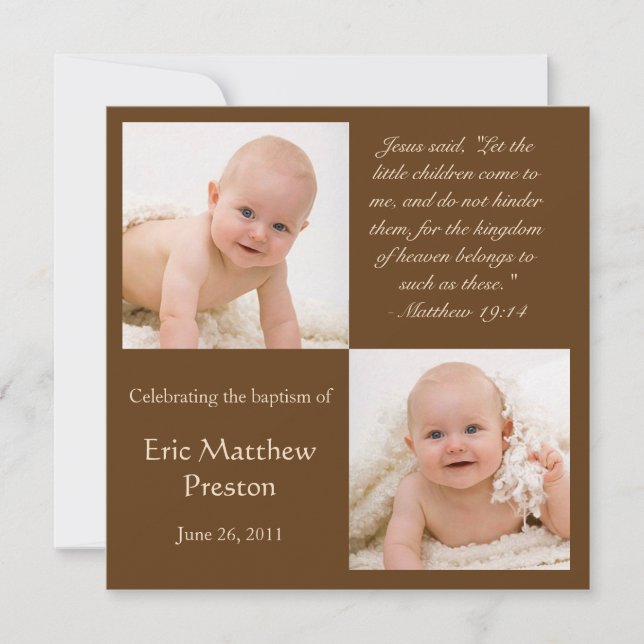 Baptism Photo Invite with Bible Verse (Front)