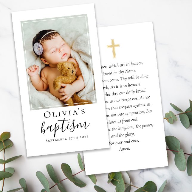 Baptism Photo Keepsake Prayer Card (Creator Uploaded)