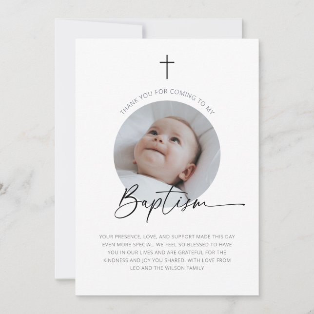 Baptism Photo Thank You (Front)