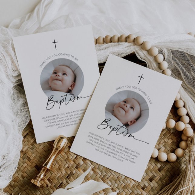 Baptism Photo Thank You Card (Zazzle Baptism Photo Thank You)