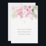 Baptism Pink Floral Card<br><div class="desc">A watercolor, religious card which can be used as an invitation to a sacrament celebration or as a baptism greeting card. (Image by pikisuperstar on Freepik). The card is easy to customise with your wording, font and font colour. Not exactly what you're looking for? All our products can be custom...</div>