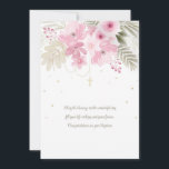 Baptism Pink Floral Card<br><div class="desc">A watercolor, religious card which can be used as an invitation to a sacrament celebration or as a baptism greeting card. (Image by pikisuperstar on Freepik). The card is easy to customise with your wording, font and font colour. Not exactly what you're looking for? All our products can be custom...</div>