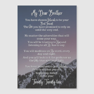 Baptism Poem   Magnetic Card   JW   Snowcapped Mtn