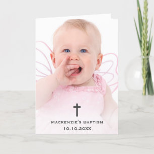 Baptism Religious Christening Communion Christian Thank You Card