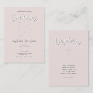 Baptism Rosary on Pink Business Card