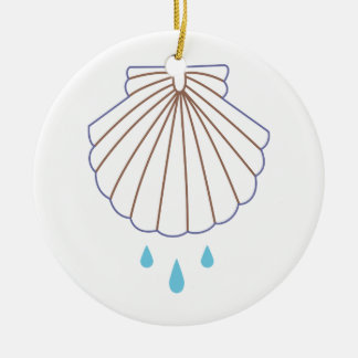 Baptism Shell Applique Ceramic Ornament
