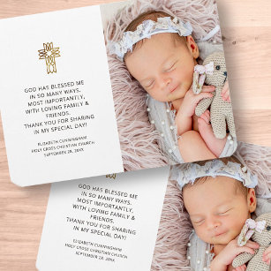 Baptism Simple and Modern Photo Cross Thank You Magnet