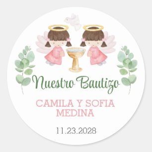 Baptism Stickers Two Girls Bautizo Spanish Español