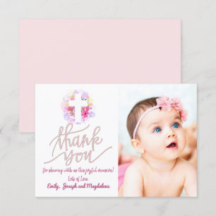 baptism thank you baby girl invitation