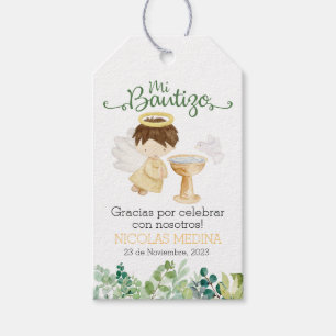 Baptism Thank You Tag. Gift Tags in Spanish Boys