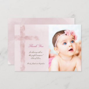 Baptism thank you watercolor Holy Cross Invitation
