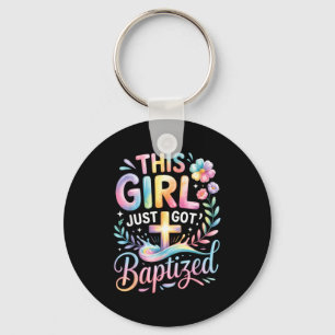 Baptism This Girl Just Got Baptized Christian Cros Key Ring