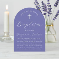 Baptism  Violet Arch Simple Modern Script & Cross