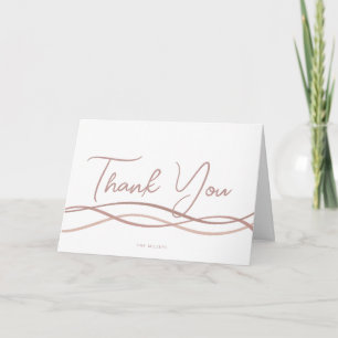 Baptism Waves Blush Pink Modern Thank You Card
