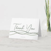 Baptism Waves Green Minimalistic Modern Thank You