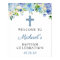 Baptism Welcome Sign Blue Hydrangea Floral