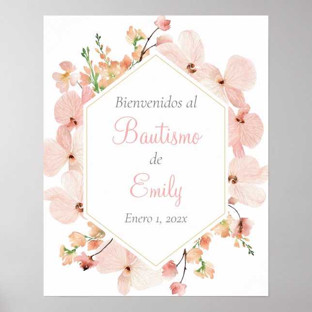 Baptism welcome sign in spanish  (Front)