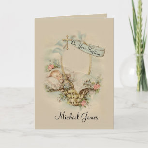 Baptismal Baby Blessing with Cross Card