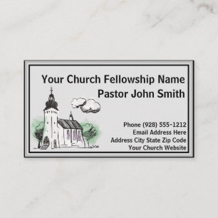 Baptist Watercolor Church Business Cards
