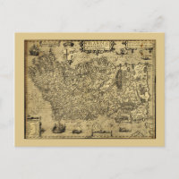 Baptista Boazio's Irlandiæ Ireland Map circa 1606