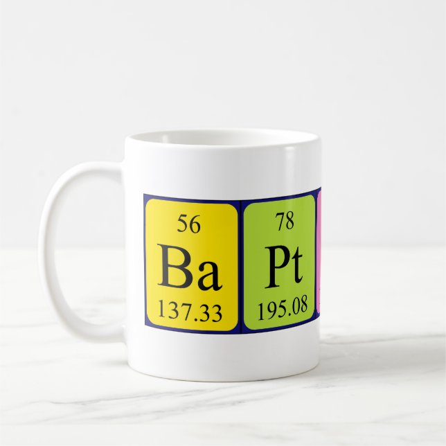 Baptiste periodic table name mug (Left)