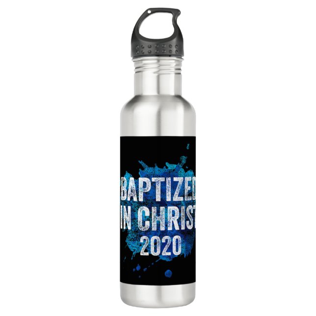 Baptized in Christ 2020 Baptism Church Christian C 710 Ml Water Bottle (Front)