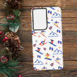 Baqueira Beret Spain Ski Snowboard Pattern Samsung Galaxy Case<br><div class="desc">A funny winter skiing seamless pattern for the ski resort Baqueira-Beret (Pyrenees,  Spain). Perfect gift idea for winter sports lovers: ski,  snowboard,  freestyle,  ski jump,  cross-country skiing.</div>