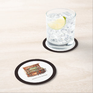 Bar Adult Birthday Any Age Personalised Round Paper Coaster