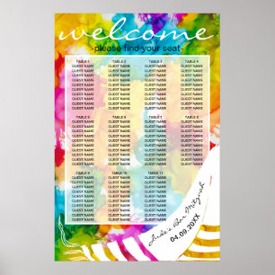 Bar an Bat Mitzvah Colourful Tallit Seating Chart
