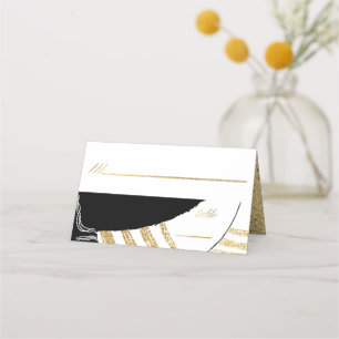 Bar an Bat Mitzvah Elegant Gold Tallit Place Cards