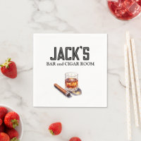 Bar and Cigar Room Custom Photo Paper Napkins