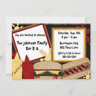 Bar B Q Picnic Party Invitations Announcement