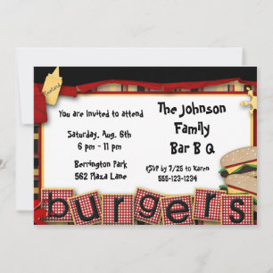 Bar B Q Picnic Party Invitations Announcement