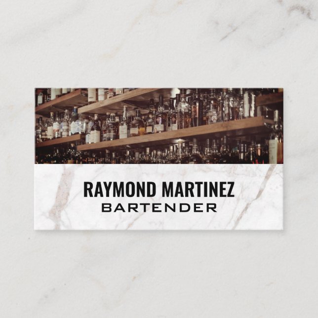 Bar back | Alcohol Bottles Business Card (Front)
