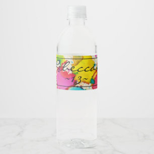 Bar Bat Mitzvah Confetti Water Bottle Label
