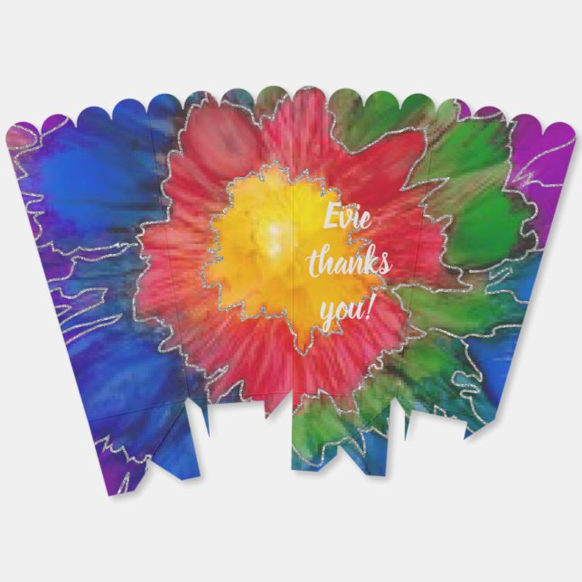 Bar Bat Mitzvah Elegant Colours Favour Box (Unfolded)