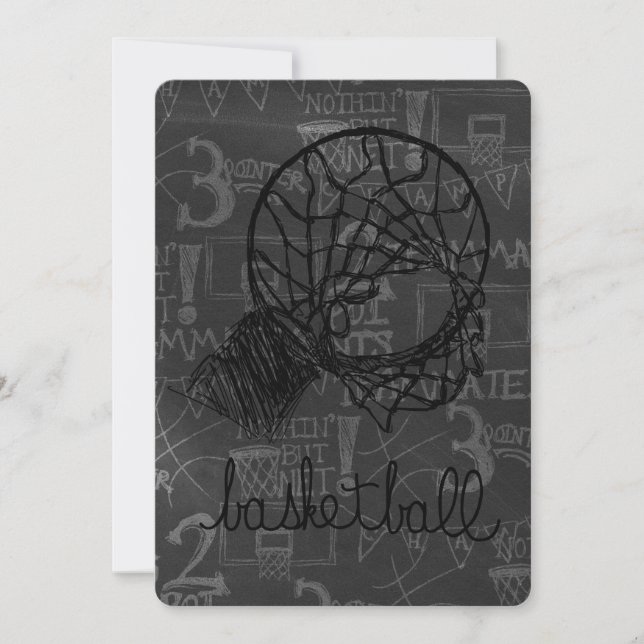 Bar Bat Mitzvah Invitation Basketball Theme (Front)