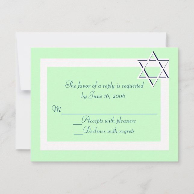 Bar/Bat Mitzvah Invitation RSVP Cards (Front)