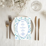 Bar Bat Mitzvah Jewish Wedding Botanicals Custom Menu<br><div class="desc">Perfect custom menu for a bat mitzvah, bar mitzvah or other Jewish celebration! Hand made watercolor art for you on the front and back side! FULLY CUSTOMIZABLE! Click on “Personalise” above to edit the text. Click "edit using design tool" to adjust the fonts, colours and placements and to delete the...</div>