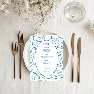 Bar Bat Mitzvah Jewish Wedding Botanicals Custom Menu